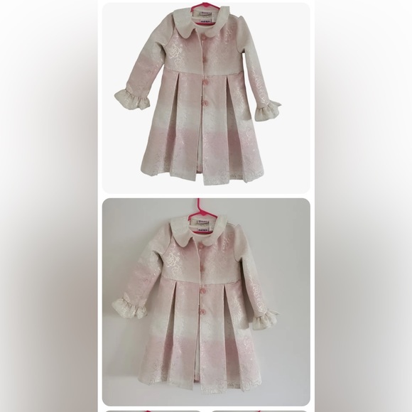 Blueberi Boulevard Girls Two-piece Dress Size 6 Embroidered Pink and Gold Floral - Picture 2 of 2